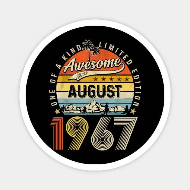 Awesome Since August 1967 Vintage 56th Birthday Magnet by louismcfarland